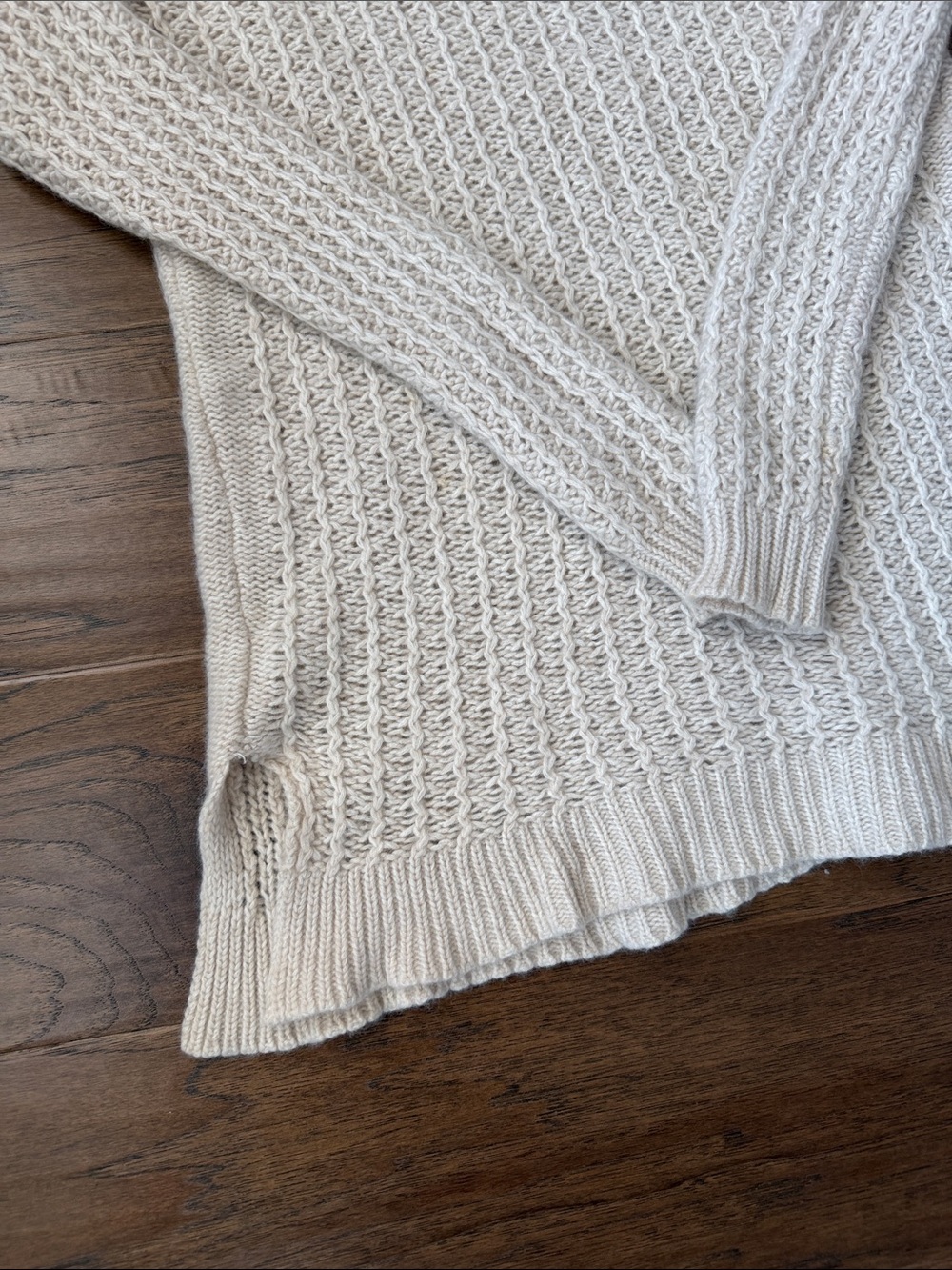 Calypso St. Barth Cream 100% Cashmere Cable Knit Crewneck Sweater S - Picture 5 of 10